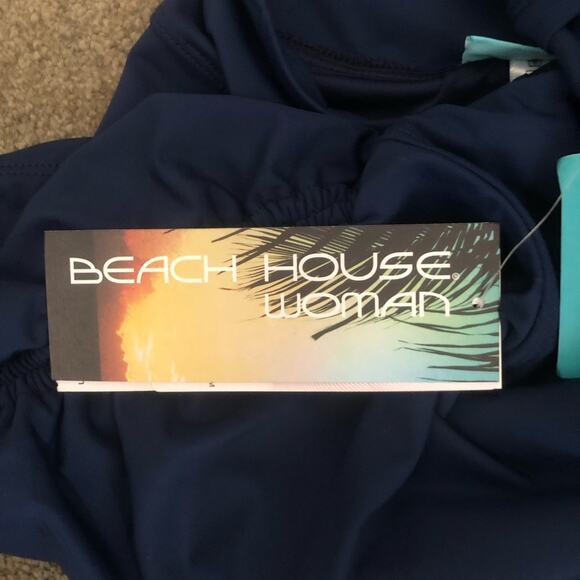 Beach House Plus Size Paloma Beach Solids Blake Adjustable Swim Short Navy 22W - Picture 12 of 16